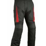 PANTALÓN DE CORDURA IMPERMEABLE CON PROTECCIONES EM 142 - NEGRO/ROJO