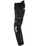 PANTALÓN DE MOTO EN CORDURA IMPERMEABLE TRANSPIRABLE CON PROTECCIONES CE ARES - NEGRO/FLUOR - Imagen 2