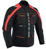 MONO DE CORDURA MOTORISTAS DOS PIEZAS IMPERMEABLE UNISEX ATENEA ARES - NEGRO/ROJO - Imagen 2