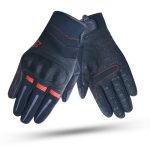 GUANTES MOTORISTA DE PIEL VERANO MALLA ALTA CALIDAD DEGEND FURY - NEGRO/ROJO