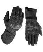 GUANTES MOTORACING DE PIEL CON PROTECCIONES FIBRA CARBONO K2 - NEGRO - Imagen 2