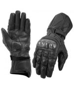 GUANTES MOTORACING DE PIEL CON PROTECCIONES FIBRA CARBONO K2 - NEGRO