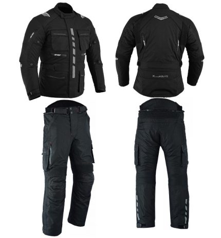 MONO DE CORDURA MOTORISTAS DOS PIEZAS IMPERMEABLE UNISEX ATENEA ARES - NEGRO
