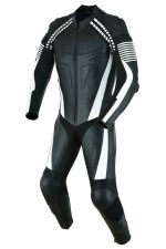 MONO DE CUERO UNA PIEZA AIR LINK CON PROTECTORES DE TITANIO - NEGRO/BLANCO - Imagen 3