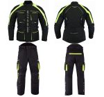 MONO DE CORDURA MOTORISTAS DOS PIEZAS IMPERMEABLE UNISEX ATENEA ARES - NEGRO/FLUOR