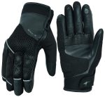 GUANTES EN PIEL MOTORISTA VERANO MALLA CON PROTECCIONES LOBO - NEGRO