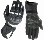 GUANTES MOTORACING DE PIEL CON PROTECCIONES FIBRA CARBONO K2 - NEGRO/BLANCO - Imagen 2