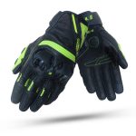 GUANTES EN PIEL DE CABRA ALTA CALIDAD VERANO DEGEND R-3000 - NEGRO/FLUOR