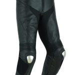 PANTALÓN DE CUERO PARA MOTORISTA CON PROTECCIONES DE TITANIO JF 17 P - NEGRO