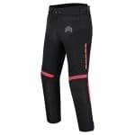 PANTALÓN DE MOTO PARA VERANO PERFORADO UNISEX CON PROTECCIONES CE EM266 - NEGRO/ROJO