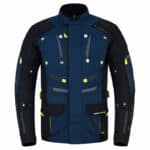 CHAQUETA MOTORISTA TEXTIL ADVENTURE TOURING 3/4 ALL SEASON - NEGRO/AZUL MARINO